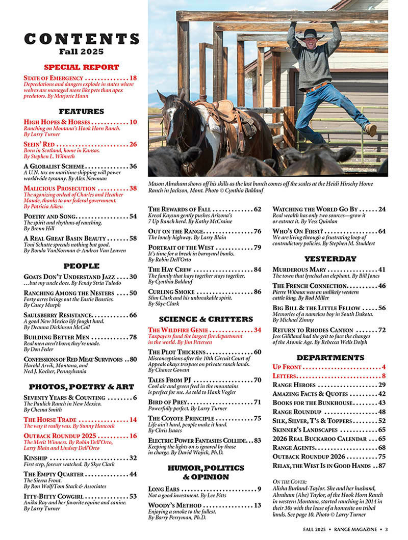 RANGE Winter 2024/2025 table of contents